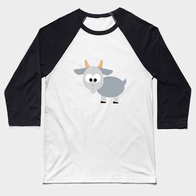 Adorable Gray Goat Baseball T-Shirt by Hedgie Designs